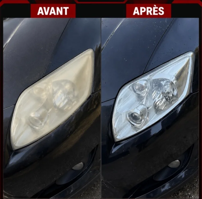 Rénovation optiques avant après E.T Auto